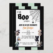 小さなブーはほとんどハロウィーン赤ちゃんシャワー私 招待状 (正面/裏面)