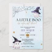 小さなブーはほとんどブルーボーイの赤ちゃんシャワー 招待状 (正面)