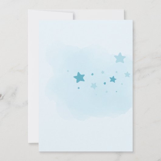 小さなブーはほとんどブルーボーイの赤ちゃんシャワー 招待状 (裏面)