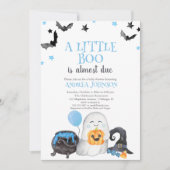 小さなブーはほとんどブルーボーイベビーシャワー 招待状 (正面)