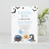 小さなブーはほとんどブルーボーイベビーシャワー 招待状 (スタンド正面)