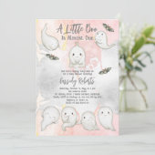 小さなブーはほとんど幽霊女の子の赤ちゃんシャワー 招待状 (スタンド正面)