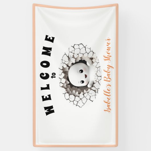 小さなブーはほとんど幽霊赤ちゃんシャワーのバナー 横断幕 (縦)