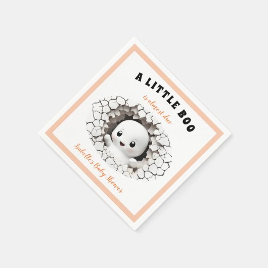 小さなブーはほとんど幽霊赤ちゃんシャワーナプキン スタンダードカクテルナプキン (角)