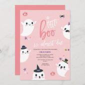小さなブーはほとんど幽霊赤ちゃんシャワー 招待状 (正面/裏面)