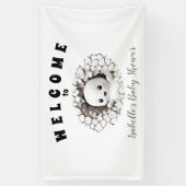 小さなブーはほとんど赤ちゃんおもしろいシャワーのバナー 横断幕 (縦)