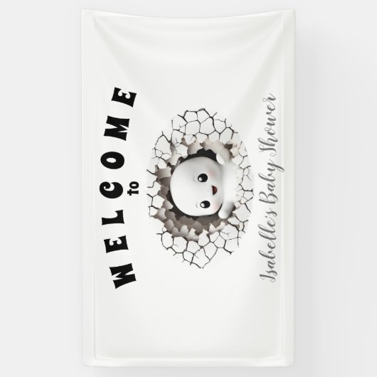 小さなブーはほとんど赤ちゃんおもしろいシャワーのバナー 横断幕 (縦)