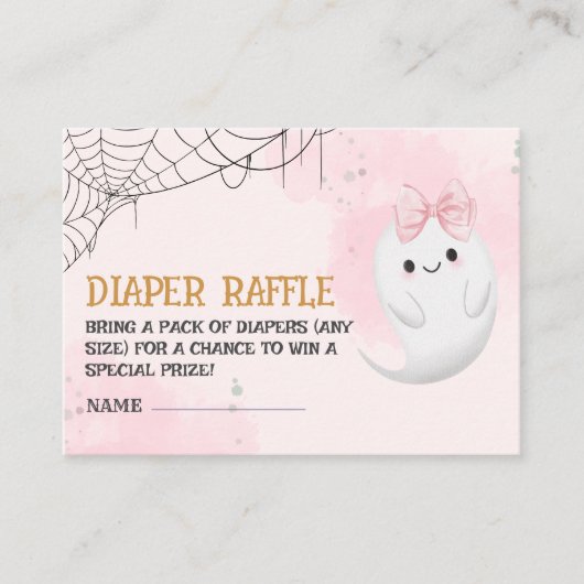 小さなブーはほとんど赤ちゃんシャワーおむつラッフル起因 エンクロージャーカード (正面)