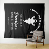 小さなブーはほとんど赤ちゃんシャワーの背景 タペストリー (インサイチュ(横))