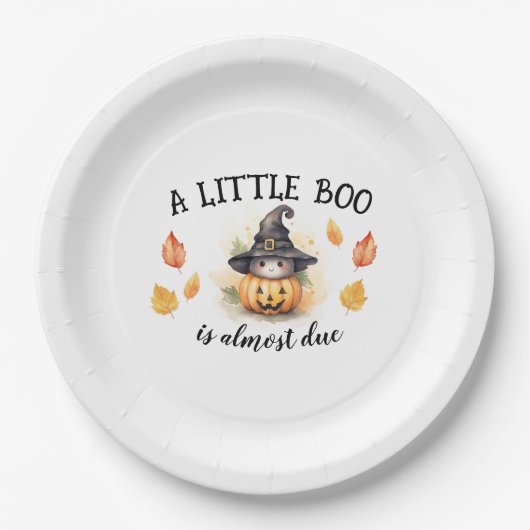 小さなブーはほとんど赤ちゃんシャワーテーブルデコール ペーパープレート (正面)