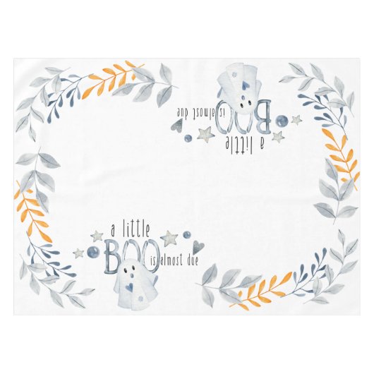 小さなブーはほとんど赤ちゃんシャワーパーティー テーブルクロス (正面(横))