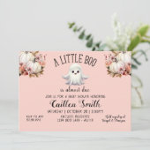 小さなブーはほとんど赤ちゃんシャワーピンクの幽霊 招待状 (スタンド正面)