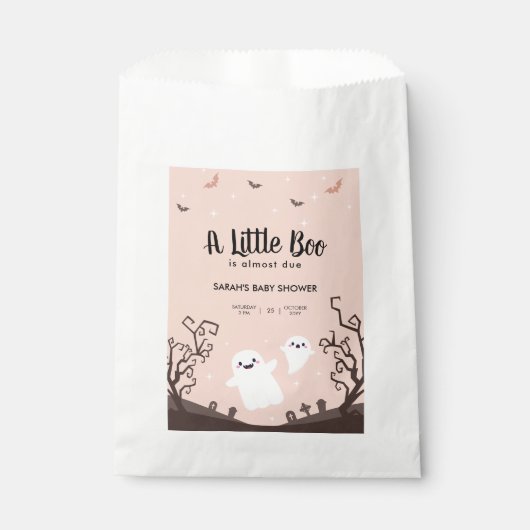 小さなブーはほとんど赤ちゃんシャワー幽霊 フェイバーバッグ (正面)