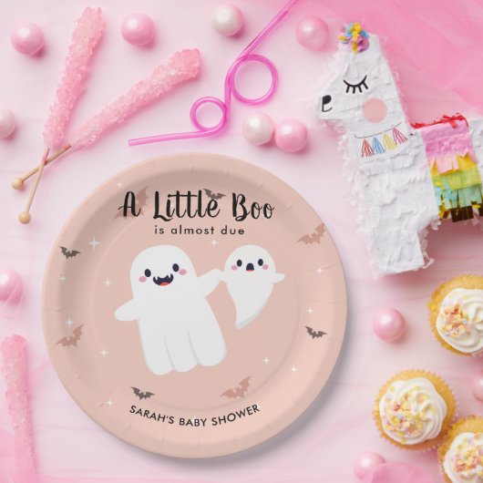 小さなブーはほとんど赤ちゃんシャワー幽霊 ペーパープレート (パーティー)