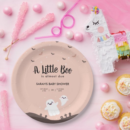 小さなブーはほとんど赤ちゃんシャワー幽霊 ペーパープレート (パーティー)