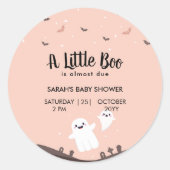小さなブーはほとんど赤ちゃんシャワー幽霊 ラウンドシール (正面)