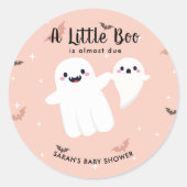 小さなブーはほとんど赤ちゃんシャワー幽霊 ラウンドシール (正面)
