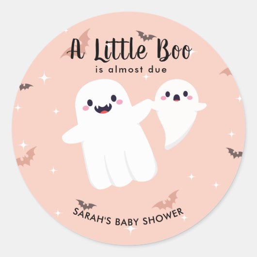 小さなブーはほとんど赤ちゃんシャワー幽霊 ラウンドシール (正面)