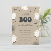 小さなブーはほとんど赤ちゃんシャワー招待状 招待状 (スタンド正面)