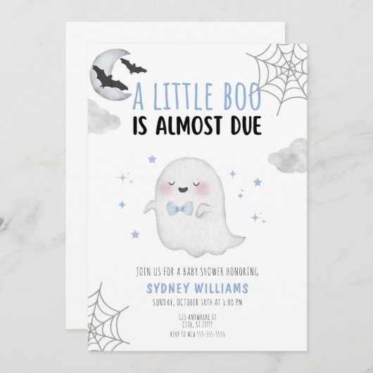 小さなブーはほとんど赤ちゃんシャワー招待状 招待状 (正面/裏面)