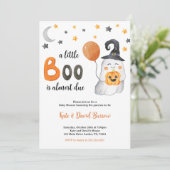 小さなブーはほとんど赤ちゃんシャワー招待状 招待状 (スタンド正面)