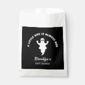 小さなブーはほとんど赤ちゃんシャワー白黒 フェイバーバッグ (正面)