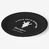 小さなブーはほとんど赤ちゃんシャワー白黒 ペーパープレート (アングル)