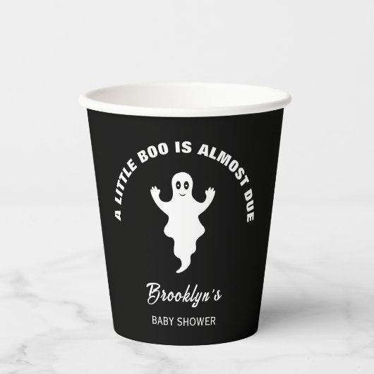 小さなブーはほとんど赤ちゃんシャワー白黒 紙コップ (正面)