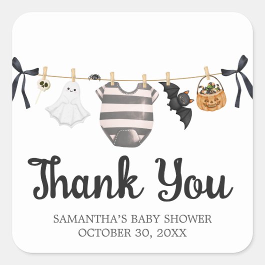 小さなブーはほとんど赤ちゃんシャワー スクエアシール (正面)