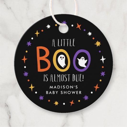 小さなブーはほとんど赤ちゃんシャワー フェイバータグ (正面)