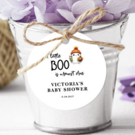 小さなブーはほとんど赤ちゃんシャワー フェイバータグ