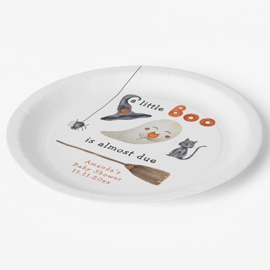 小さなブーはほとんど赤ちゃんシャワー ペーパープレート (アングル)