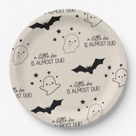 小さなブーはほとんど赤ちゃんシャワー ペーパープレート (正面)