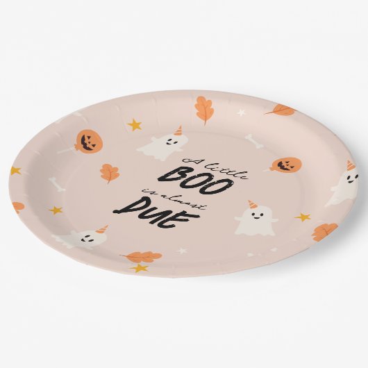 小さなブーはほとんど赤ちゃんシャワー ペーパープレート (アングル)