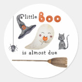 小さなブーはほとんど赤ちゃんシャワー ラウンドシール (正面)
