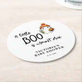 小さなブーはほとんど赤ちゃんシャワー ラウンドペーパーコースター (アングル)