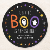 小さなブーはほとんど赤ちゃんシャワー ラウンドペーパーコースター (正面)