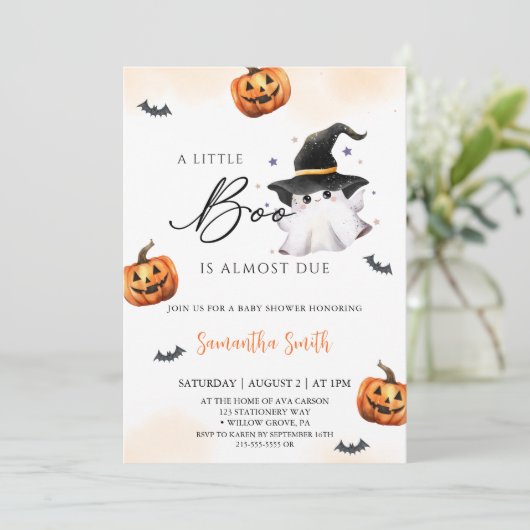 小さなブーはほとんど赤ちゃんシャワー 招待状 (スタンド正面)