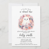 小さなブーはほとんど赤ちゃん女の子の赤ちゃんシャワー 招待状 (正面)