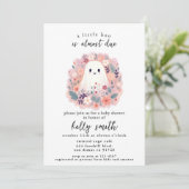 小さなブーはほとんど赤ちゃん女の子の赤ちゃんシャワー 招待状 (スタンド正面)