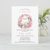 小さなブーはほとんど赤ちゃん女の子の赤ちゃんシャワー 招待状 (スタンド正面)