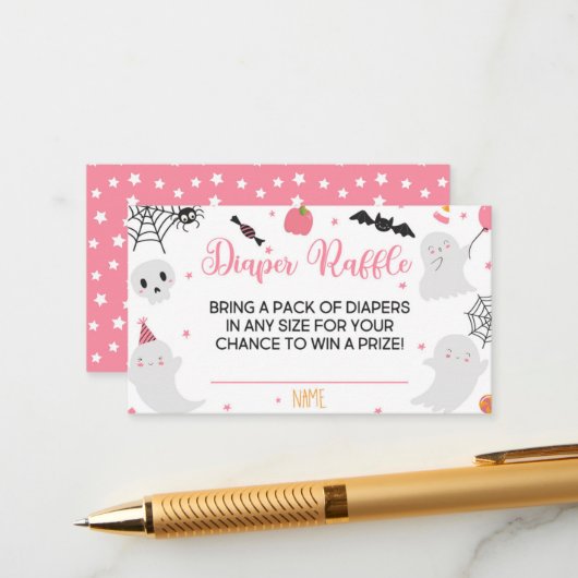 小さなブーはほとんど起因おむつラッフルカードガール エンクロージャーカード (正面/裏面インサイチュ)