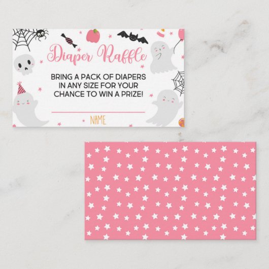 小さなブーはほとんど起因おむつラッフルカードガール エンクロージャーカード (正面/裏面)