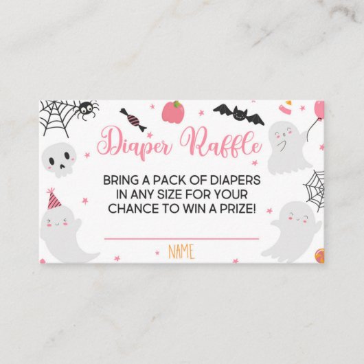 小さなブーはほとんど起因おむつラッフルカードガール エンクロージャーカード (正面)