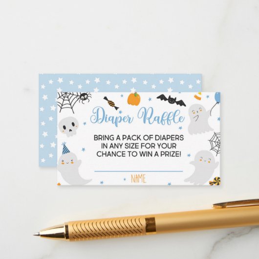 小さなブーはほとんど起因おむつラッフルカードボーイ エンクロージャーカード (正面/裏面インサイチュ)