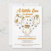 小さなブーはほとんど起因かわいい幽霊赤ちゃんシャワー 招待状 (正面)