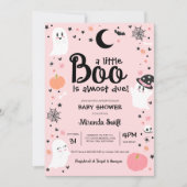 小さなブーはほとんど起因し、かわいい幽霊赤ちゃんシャワー 招待状 (正面)
