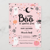 小さなブーはほとんど起因し、かわいい幽霊赤ちゃんシャワー 招待状 (正面/裏面)