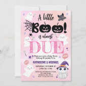 小さなブーはもうすぐ来る |ハロウィーンのベビーシャワー 招待状 (正面)