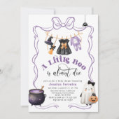 小さなブーはデューガール物干しの赤ちゃんシャワー 招待状 (正面)